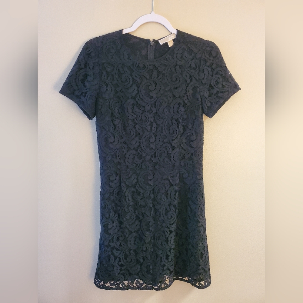 Michael Kors Black Lace Lined Dress with Pokets Size 2